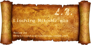 Lisching Nikodémia névjegykártya